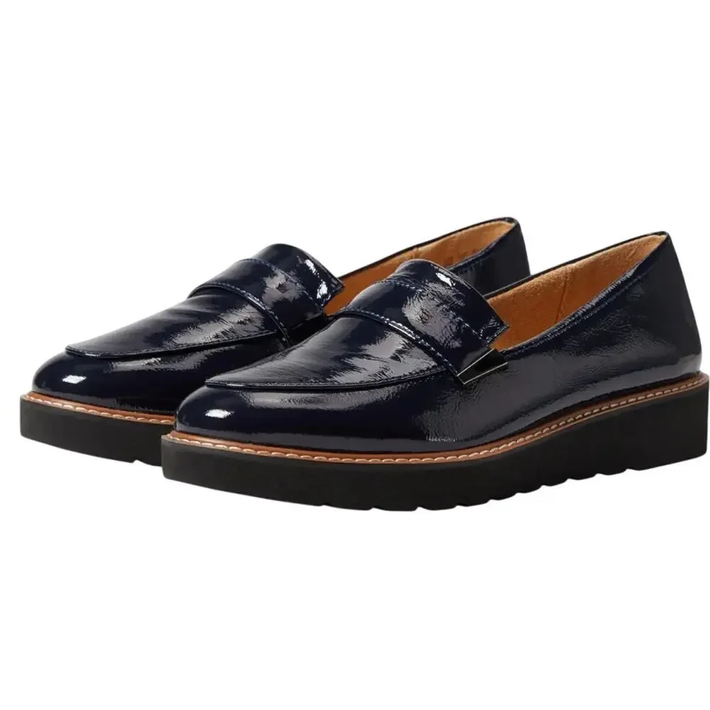 Naturalizer Womens Adiline Loafers US 9 Narrow EU 40 Blue Black Leather EUC